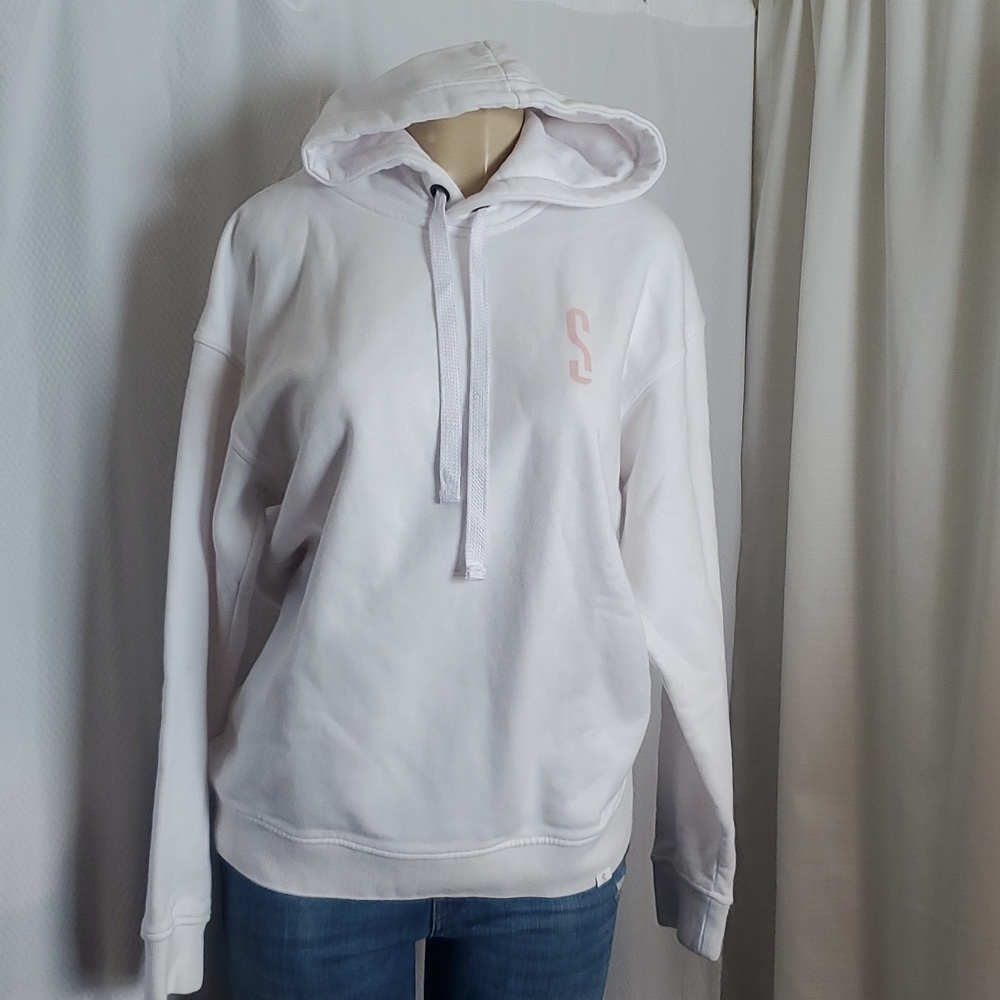 Shelflife White Hoodie Sweatshirt Size L